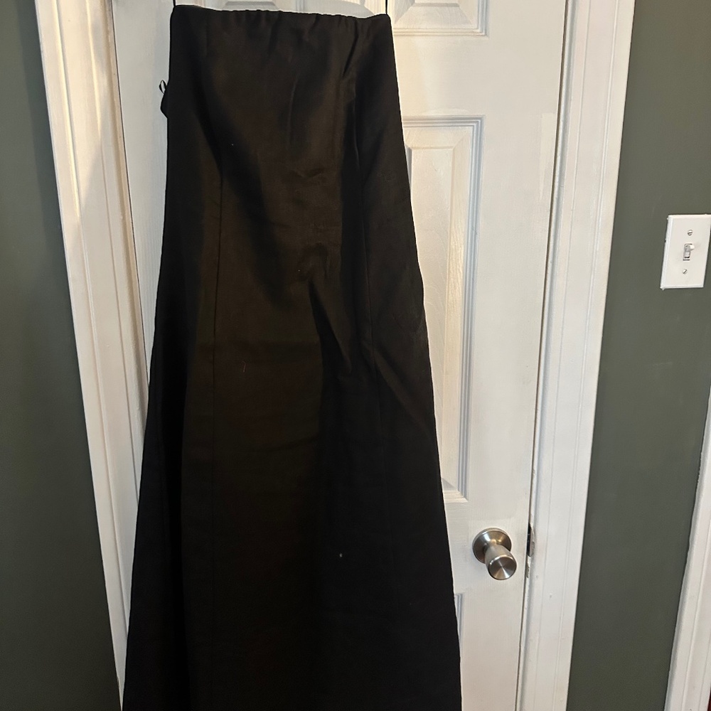 Anthropologie black, strapless, midi dress